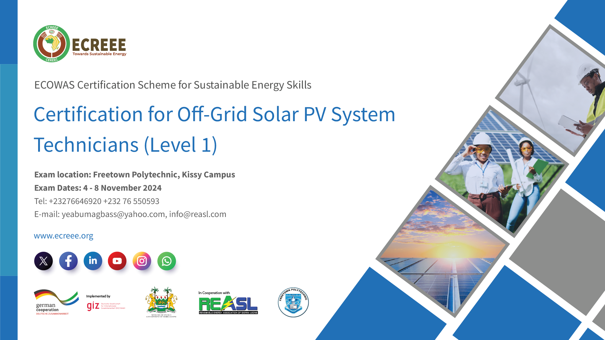 First Solar PV Installer Certification Exam in Sierra Leone